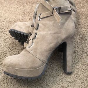 Taupe heels-hiking style